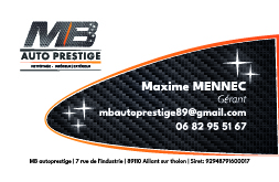 Carte de visite verso MB Auto Prestige 