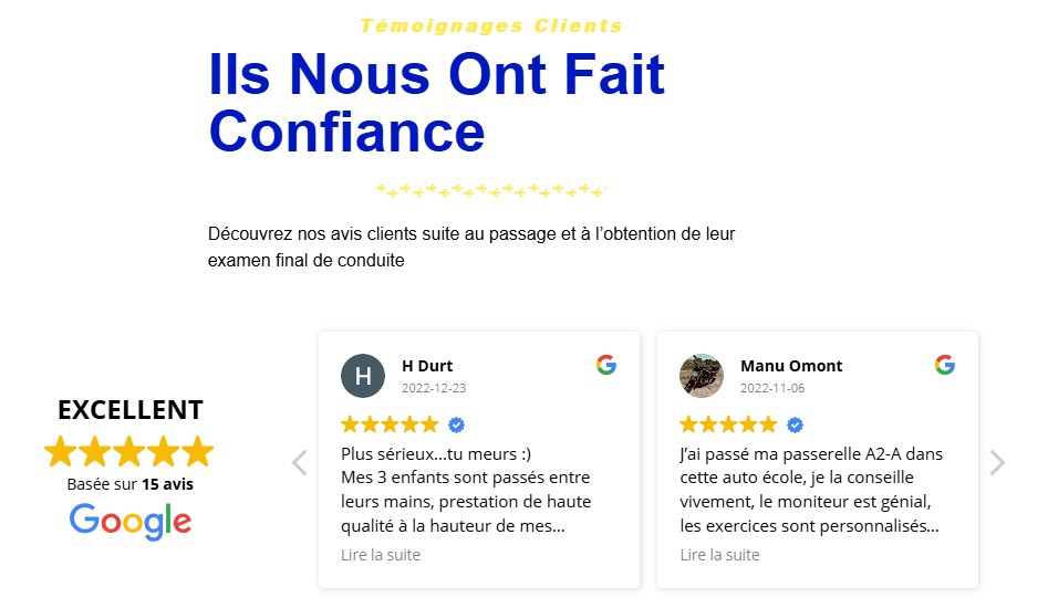 Les Avis Google De l'Auto-école La Divette 