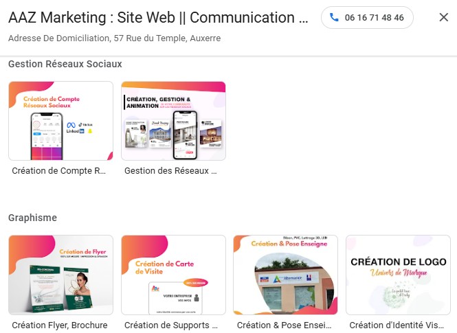 Produits et services de l'entreprise