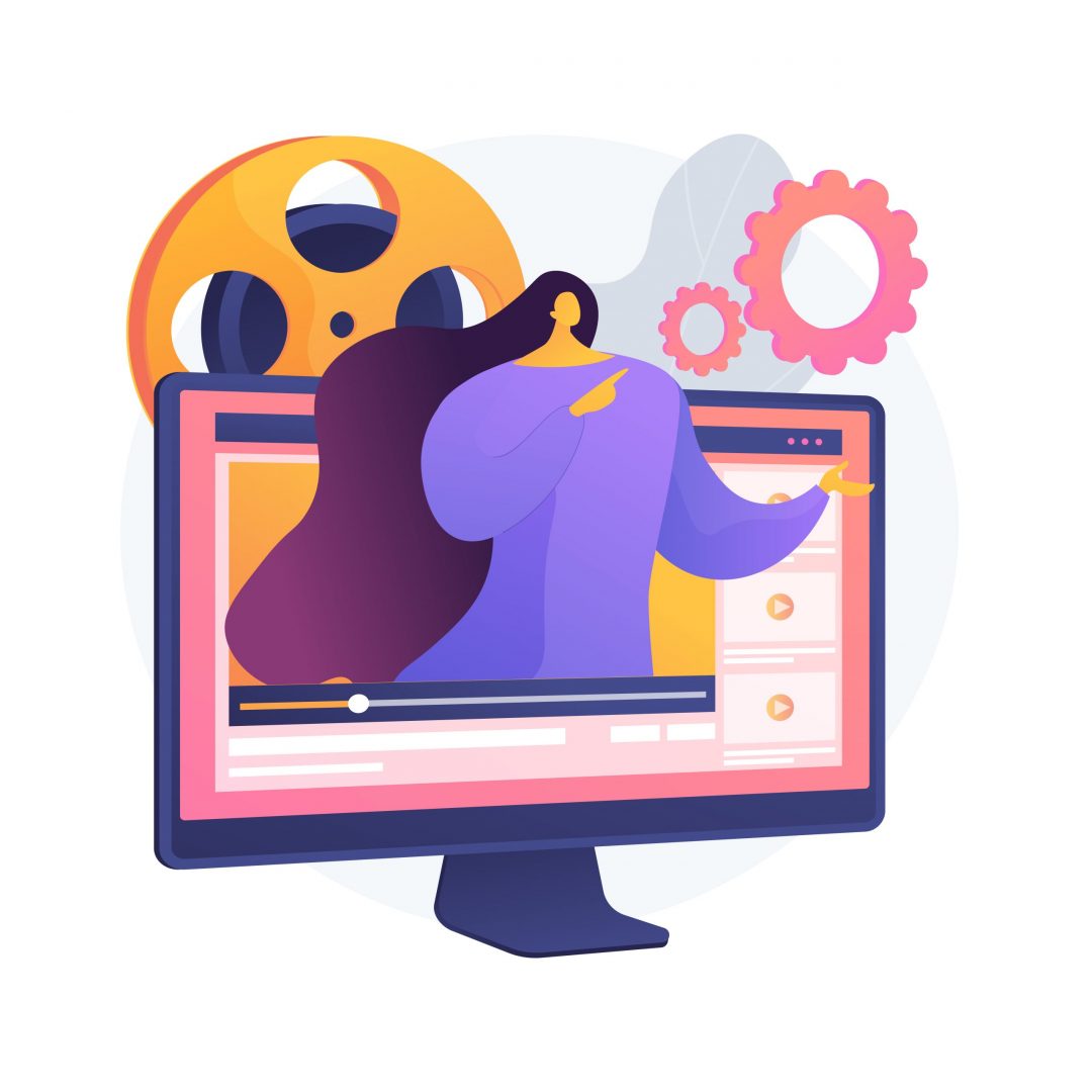 How-to videos abstract concept vector illustration. Education video, modern teaching tool, interactive online learning, DIY blog content, know how to, vlog production service abstract metaphor.